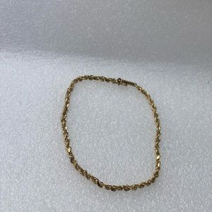 Rope Chain Bracelet 14K Yellow Gold 8"